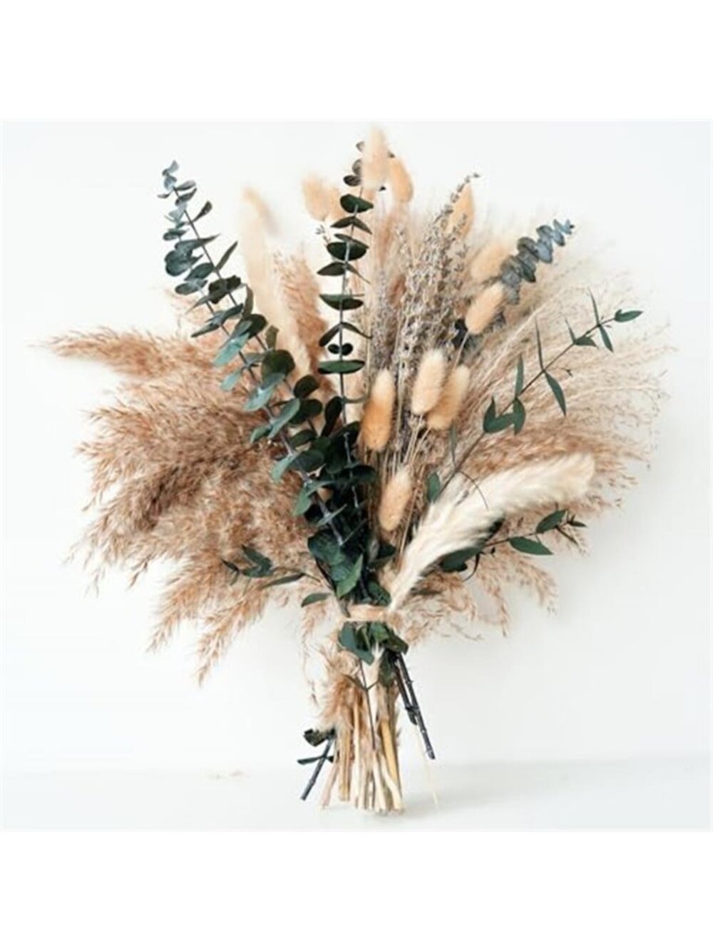 Pampas Grass Dried Flowers Boho Bouquet Lavender Eucalyptus Rustic Wedding Decor